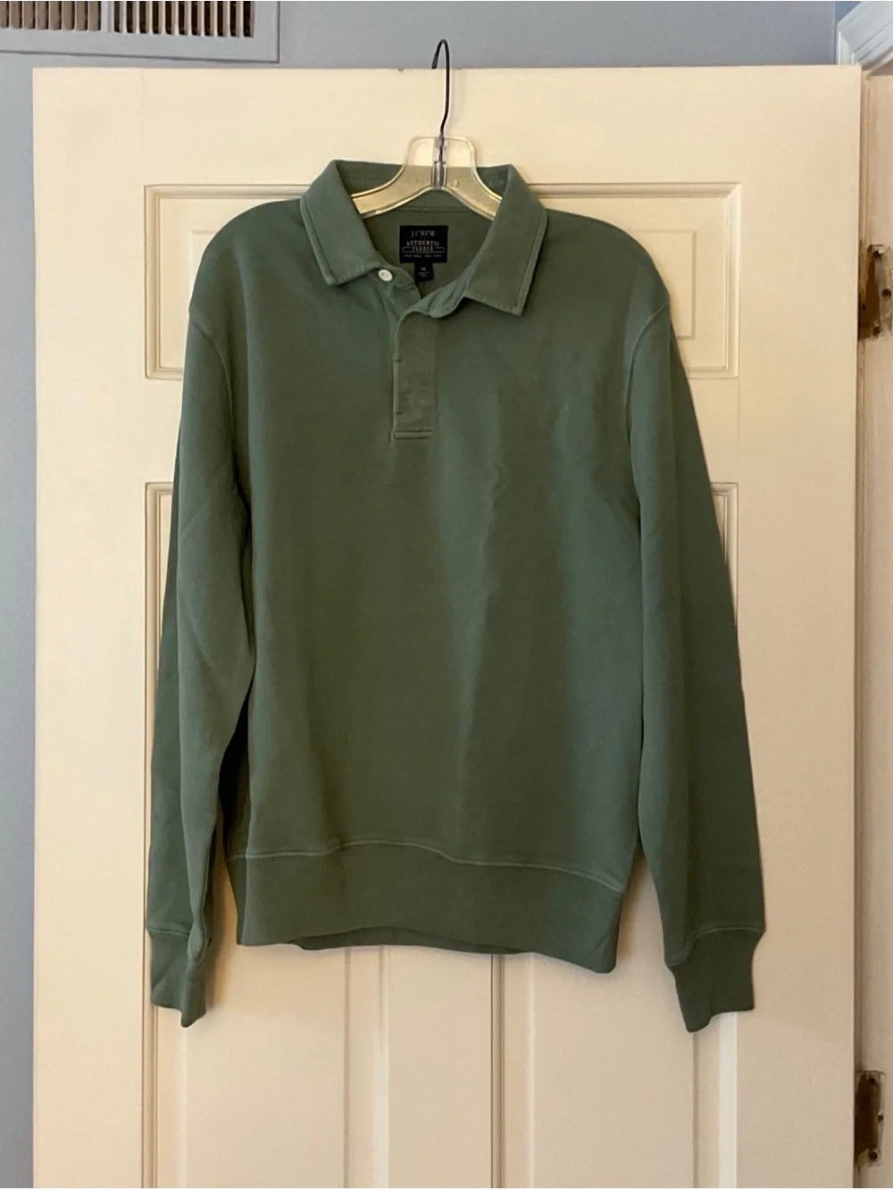 J.Crew Rugby pullover sweatshirt Wild Sage Green Men’s Medium NWT Preppy College